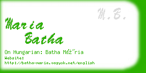 maria batha business card